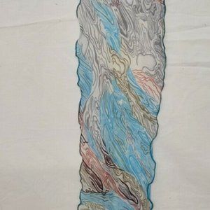 VINTAGE MULTICOLOR SHEER PRINT LADIES SCARF